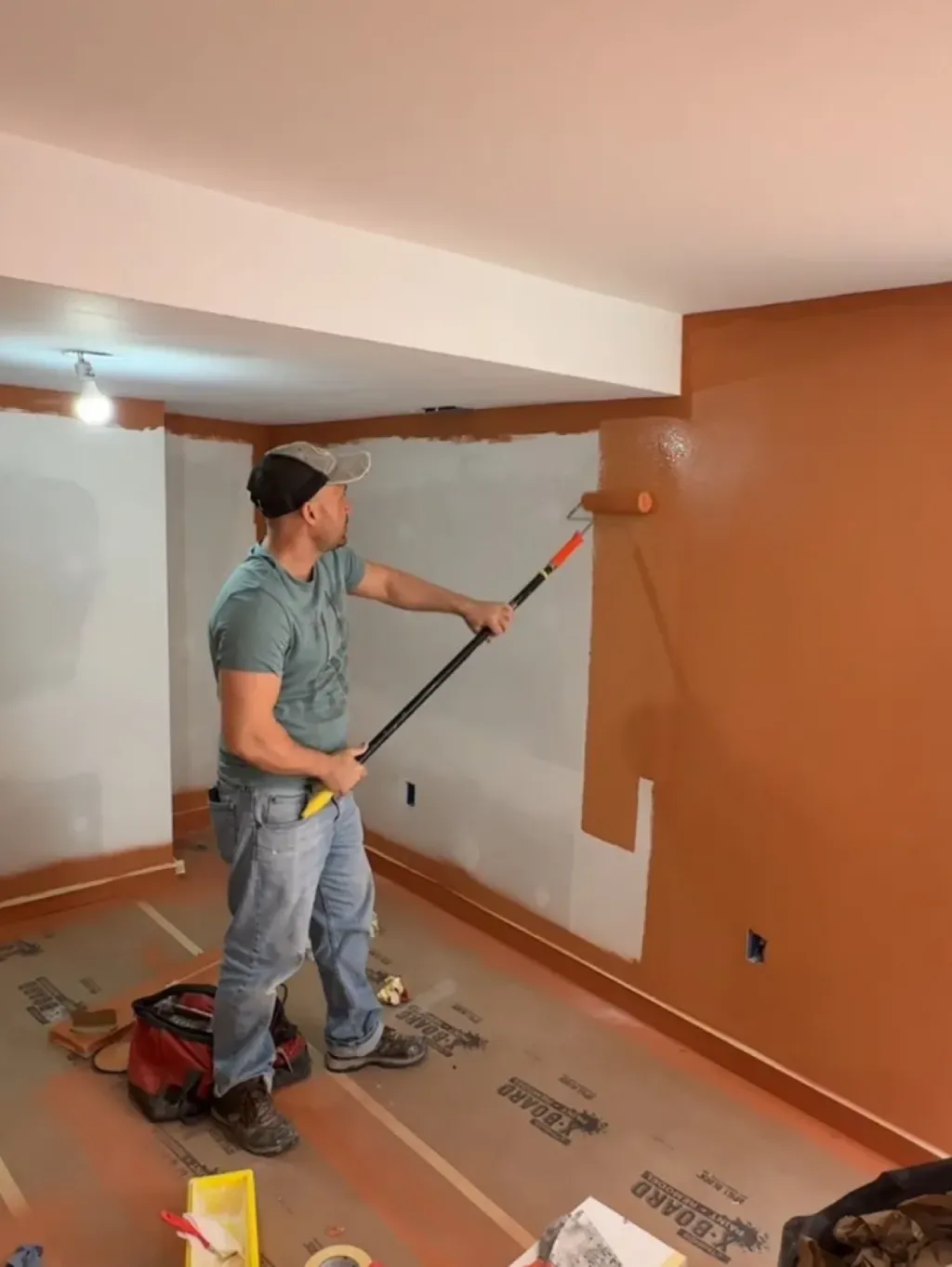 Interior wall painting in a finished living room