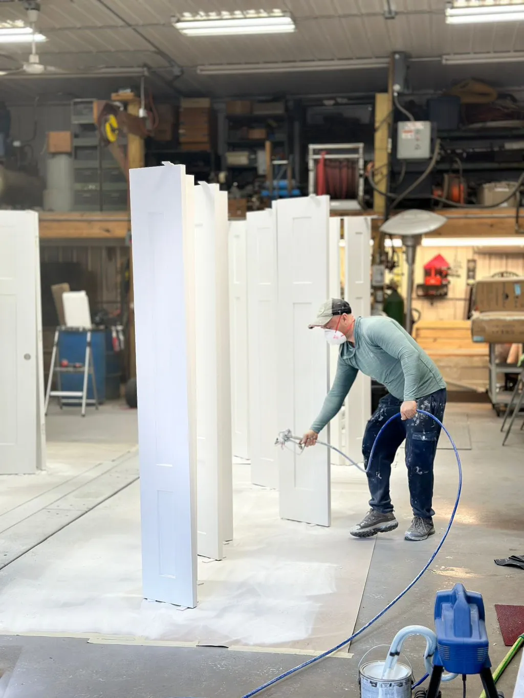Freshly painted interior door with clean white finish