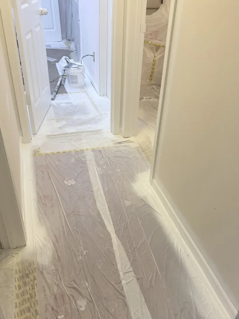 Interior painting preparation before trim and baseboard painting